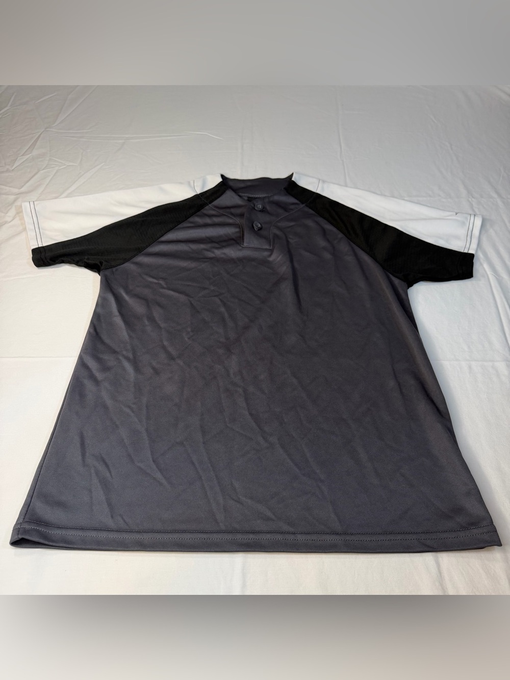 Alleson Athletic 100% Polyester Medium Youth Basketball Jersey  White Grey Black